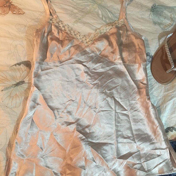 Sexy Satin Top with Lace Trim - Picture 3 of 5